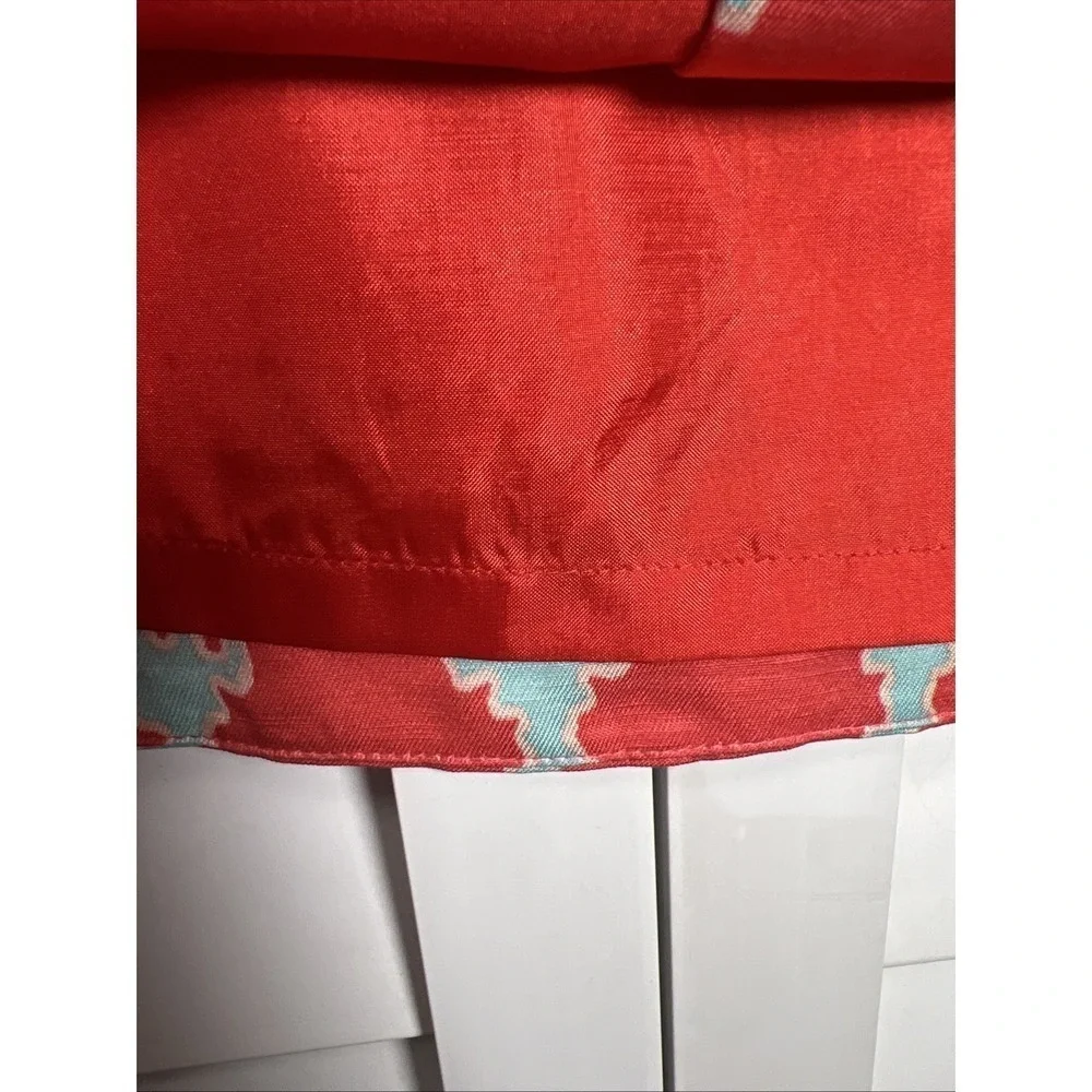 Kate Spade Silk Linen Blend Lattice Print Button Down Mini Skirt Women's Size 4